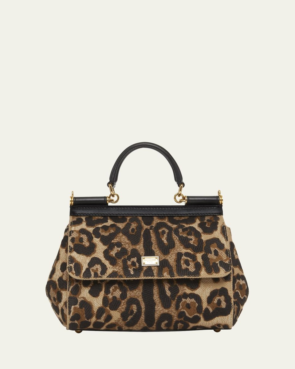 Sicily Small Leopard Top-Handle Bag